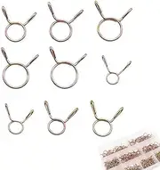 330pcs 5-13mm Spring Hose Clamps,Small Hose Clamps,Metal Mini Pipe Clamps,Fuel Line Hose Water Pipe Air Tubing Spring Clips Clamps Assortment Kit (9 Sizes)