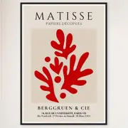 Galrie Henri Matisse Vintage Red Exhibition Print Collection at Berggruen & Cie, Black Frame, A3 30 x 42cm (12 x 16inch)