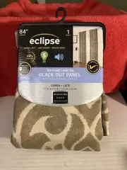 Eclipse Hazel Texture Grommet Top Curtain Single Panel 52”x 84” Blackout DWK106
