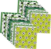 BRIGHTFUFU 24pcs Soccer Ball Wrapping Paper Green White Black for Theme Birthday Party Sports Soccer Print Wrapping Paper Roll