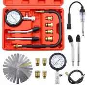 10Pcs Automotive Compression Tester Kit and Spark Plug Tester with Steel Metric