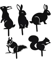 Parliky 5pcs Mini Squirrel Models Iron Toppers Ornaments Garden Iron Crafts (Random Style)