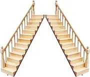 1 12 Scale Dollhouse Furniture, 2Pcs 1 12 Scale Dollhouse Furniture, Wooden Miniature Stairs for Accessories