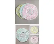 6 Pieces Waterproof Plastic Shower Caps, Elastic Reusable Shower Caps