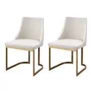 Dining Chairs Linen Fabric Beige Set Of 2 Balen