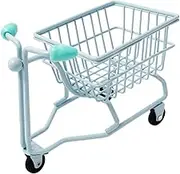 LeoLeoyy Mini Shopping Cart,Mini Storage Basket,Make up Holder Multiuse Kids Push Cart Toy Desktop Organizer Girls Gift Accessories, Purple (Blue)
