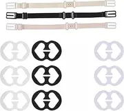[POCHY] 12 Bra Strap Clips, Elastic Non-slip Strap Holder,Elastic Bra Straps Holders Adjustable Non-Slip Bra Clips Bra Extender,Women Bra Clips Ladies Bra Buckle Clips Anti-Slip Bra Straps Holder for Bra