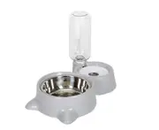 500mL Cat Spring Drinking Bowl Pet Water Dispenser No Electricity Dog Feeder Fountain Bubble Automatic Cat Water Fountain Bowl - grey 2