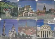Bar Drink Coasters Set of 6 in Holder Romania Photos Landmarks New