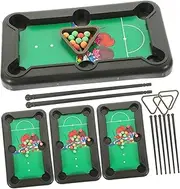 HOOTNEE Family Fun Mini Billiards Table Set of 4 Compact Pool Game for Activities