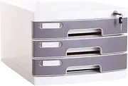VUCICA Flat File Cabinet,Multi-Layer Lockable Desktop Drawer Manager,File Storage and Finishing Low Cabinet, Office Data Sorting Organizer (Size : 3-Layers)