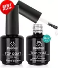 2Pcs 15Ml No Wipe Gel Top Coat, High Gloss, Long-Lasting, UV Soak-Off