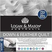 Logan & Mason 75/25 Duck Down and Feather Quilt, King Bed, White, QU854