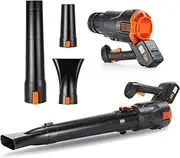 Leaf Blower, 380W Cordless Hair Dryer, Thick Copper Motor, Maximum Wind Speed 45.0m/S, 3-Speed Wind Speed Adjustment, Peak Air Volume 9m/Min, Suitable for Gardens, Terraces, Lawns, and Warehouses