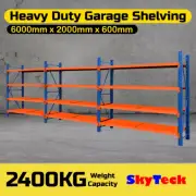 6m Metal Steel Garage Storage Warehouse Shelves Blue and Orange 2400kg 3-6020