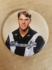 BEN WILSON - NO 20 - COLLINGWOOD MAGPIES AFL TIN BADGE CIRCA 1990's