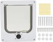 Pet Flap Door Magnetic 4 Locking Way Quiet Safe for Small Pet Interior Exterior Cat Bunny
