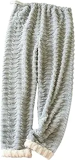 [Oplxuo] Women Maternity Pajama Pant Adjustable Waist Fuzzy Fleece Lounge Pants Plush Fluffy Sleepwear Pregnancy Casual PJs