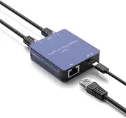 Dingsun 2 Port Gigabit Ethernet Splitter, 2 Devices Simultaneously Networking, 1 in-2 Out RJ45 Splitter for Cat5/5e, Cat6, Cat7, Cat8 Cable (Gray)