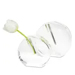 Tizo Crystal Clear Round Flat Vase, Large