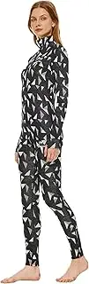 [Adeptwool] Women's Merino Wool Base Layer John Set Half Zip Top and Bottom Thermal Underwear
