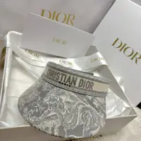 在飛比找PopChill優惠-[二手] Christian Dior 獅子刺繡花紋灰色遮陽
