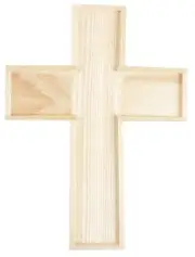 CousinDIY Unfinished Wood Shape-Cross With Raised Edges (Pack of 6)