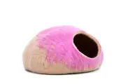 Round Cat Cocoon In Mix Color| Natural Wool Cat House| Soft And Warm|