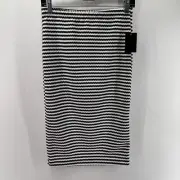 Stoosh M Black White Striped Pull On Stretch Pencil Straight Skirt New