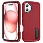 MCC Shockproof iPhone 16+ Plus Case Cover Heavy Duty with Stand Apple [Red+Black]