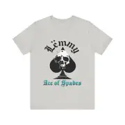 Jersey t-shirt Lemmy, Ian, Kilmister, Motorhead fan art, Ace of Spades, skull