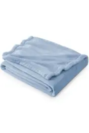 Bedsure Fleece Throw Blanket; Light Blue - Lightweight