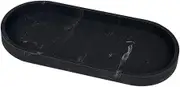 Buer Homie Marble Tray For Kitchen Counter, Marble Plate Perfume Tray Bathroom Accessories, Marble Soap Dish Bathroom Tray, Dispenser Tray, Vanity Trays For Dressers (Black)
