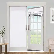 Blackout Curtains for French Doors - Thermal Insulated Tricia Door Window Curtain for Patio Door, Self Stick Tie Up Shade Energy Efficient Double Door Blind, 26 x 68 Inches, 1 Panel, Greyish White
