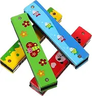 Abaodam 4pcs Wooden Harmonica Set for Engaging Music Education for Kindergarten and Elementary School Portable Design for Easy Travel and Fun Learning