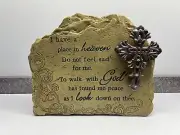 Sympathy Gift- Grave Marker- Memory Garden Stone-Bereavement Gift with 3-D Cross