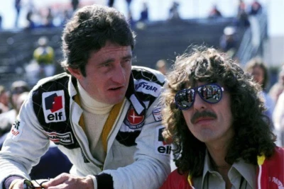 Third placed Patrick Depailler Tyrrell talks with George Harr- 1978 4x6 Photo