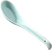 Tablespoons 4 Piece Ceramic Asian Soup Spoon Appetizer Spoon Set Flat-Bottomed Long-Handle Spoon Serving Spoon (Color : B)