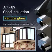 Susliving Insulation Solar Anti UV One Way Reflective Window Film Stickers