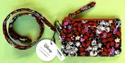 VERA BRADLEY DISNEY ZIP ID LANYARD:NWT MICKEY & MINNIE'S VINE FLORAL #7