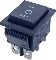 SKXMOD 10pcs Rocker Switch 25 * 31 Six Pins Three Positions KCD2-203 16A Ship Type Boat Shaped Black 6 Pins ON-Off-ON