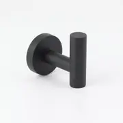 Matt Black Robe Hook Hanger Organizer Bathroom Wall Mounted Kit Stainless Steel