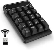 Number Pad,Portable Mini USB 2.4GHz 19-Key Financial Accounting Numeric Keypad Keyboard Extensions for Data Entry in Excel for Laptop, PC, Desktop, Surface pro, Notebook, etc (Black)