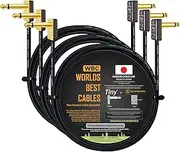3 Units - 2 Meter - Pedal, Effects, Patch, Instrument Cable Custom Made by WORLDS BEST CABLES – Made Using Mogami 2319 Wire & Eminence Tiny Gold Plated ¼ inch (6.35mm) R/A TS Connectors