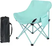 CJLWSLCO Folding Camping Chair Beach Chair Nonslip with Storage Bag Portable Folding Chair Outdoor Moon Chair for Yard Sporting Events portable chair for camping expedition ergonomic camping chair(Gre