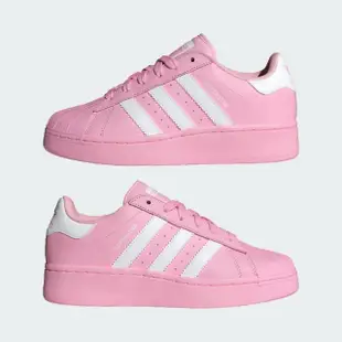 【adidas 愛迪達】休閒鞋 女鞋 運動鞋 三葉草 SUPERSTAR XLG W 粉白 ID5733