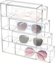 [Cozellos] Glasses Storage Box Acrylic Transparent 3-4 Layer Display Rack Dustproof Glasses Case
