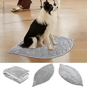 US Dog Blanket Mat for Dogs Cats Comfortable Leaf Dog Blanket Nonslip Pet Blanket Mat Stylish Leaf Shape Pet Mat Foldable Pet Blankets Cover Machine Washable for Bed Couch Sofa Floors(grey)
