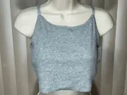 Gap Cropped Bralette L Wireless Ribbed Cami Bra Gray GapBody 4500547810