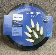 Phillips 200 Mini Lights Warm White Indoor/Outdoor Led w/Storage Spool LED NWB